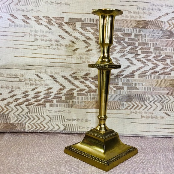 Vintage Heavy Brass Candlestick from Korea
